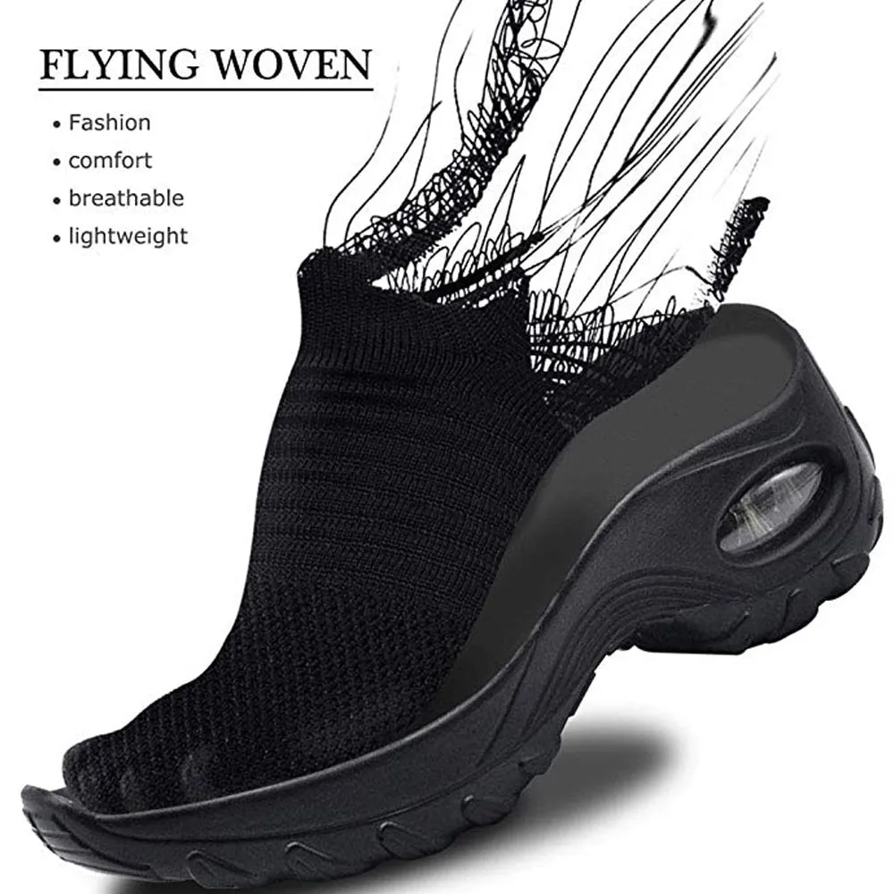 Running Sneakers Fashion Breathable Mesh Casual Shoes Platform Sneakers Men Platform Slip-On Sneakers Walking  Women Shoes