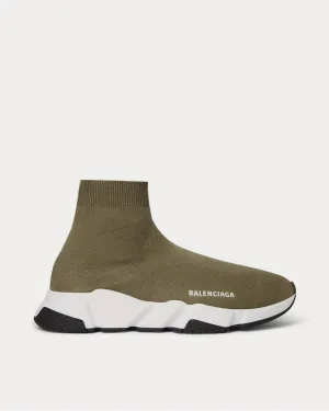 Speed Sock Stretch-Knit Slip-On  Green high top sneakers