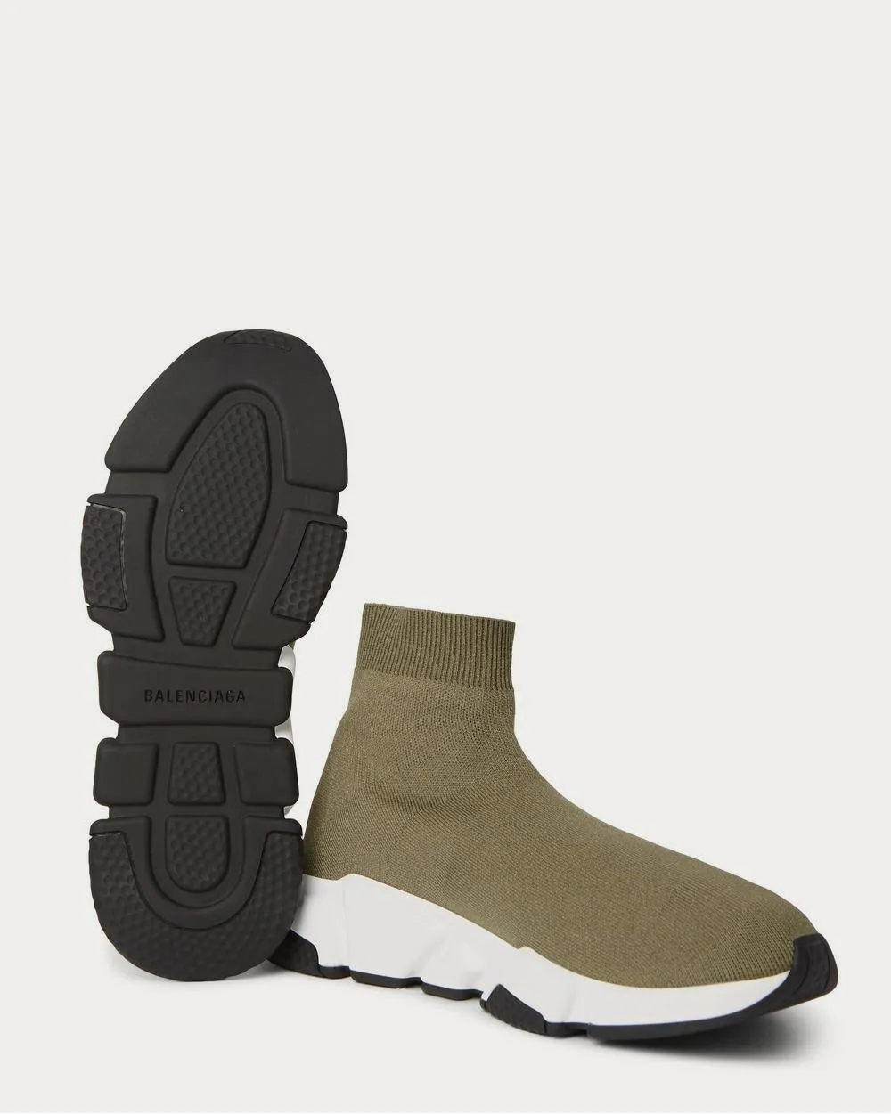 Speed Sock Stretch-Knit Slip-On  Green high top sneakers