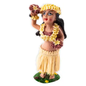 Sweet KeAloha Dashboard Hula Girl with Uli Uli Bobble Doll- 4''