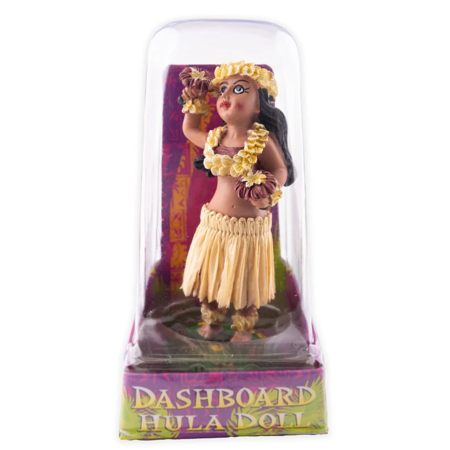 Sweet KeAloha Dashboard Hula Girl with Uli Uli Bobble Doll- 4''
