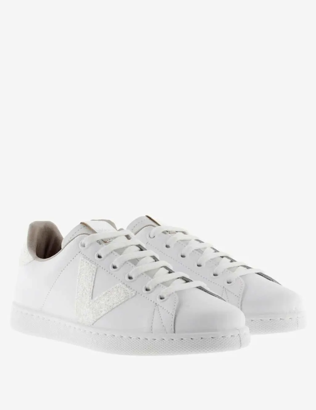 Tennis Leather & Glitter Swirls Trainer