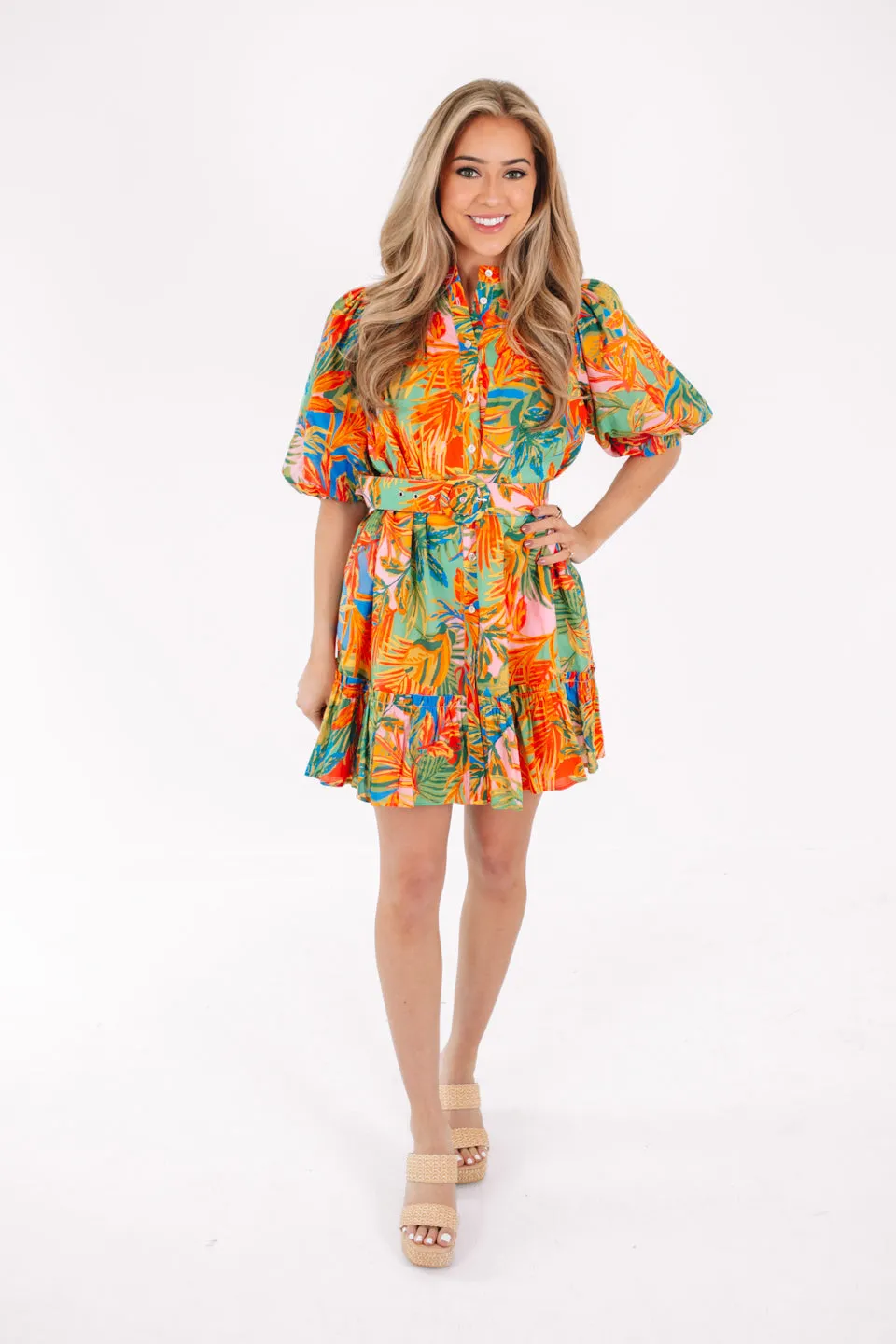 The Paloma Belted Dress - Multi