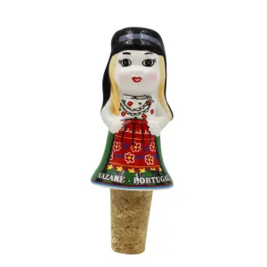 Traditional Nazare Portugal Green Rancho Dancer Bottle Stopper