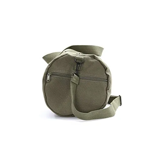 US NAVY Text Army Sport Heavyweight Canvas Duffel Bag in Olive & Black, Medium