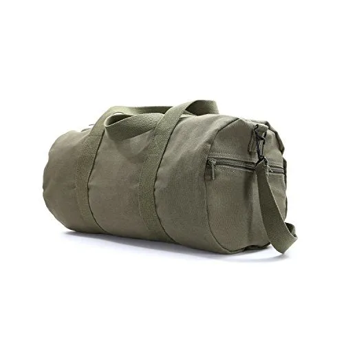 US NAVY Text Army Sport Heavyweight Canvas Duffel Bag in Olive & Black, Medium