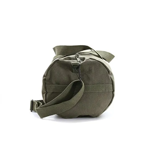 US NAVY Text Army Sport Heavyweight Canvas Duffel Bag in Olive & Black, Medium