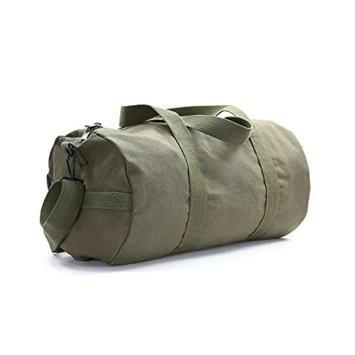 US NAVY Text Army Sport Heavyweight Canvas Duffel Bag in Olive & Black, Medium