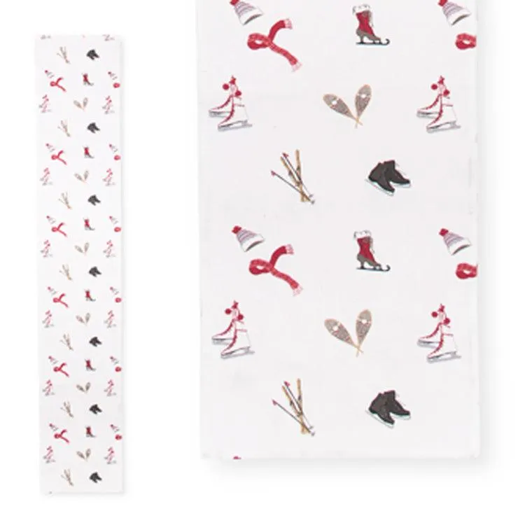 Winter Icons White Table Runner