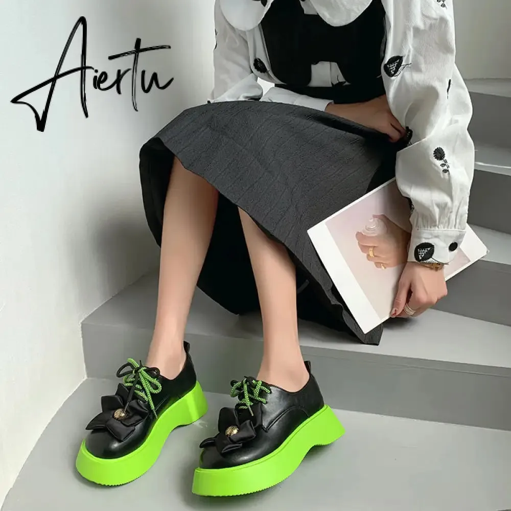 Womens Flowers Round Toe Gothic Punk Platform Wedge Heel Pumps Shoes Creepers Japanese Harajuku Dark