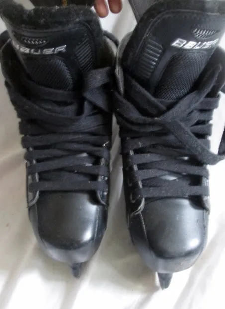 Youth BOYS BAUER SUPREME Performance Ice Hockey Skates Leather 5D BLACK